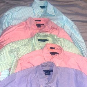 5 Women’s Ralph Lauren polo button down shirts size 0 slim fit lot